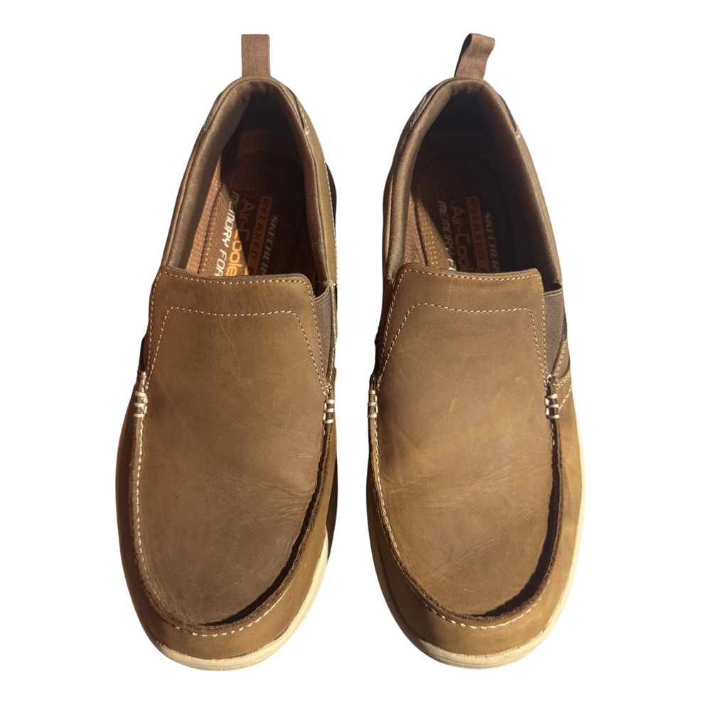 Skechers Relaxed Fit Air-Cooled Memory Foam Loafers Brown Men 10.5